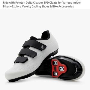 Women's Cycling Shoes with Cleats - Black and White